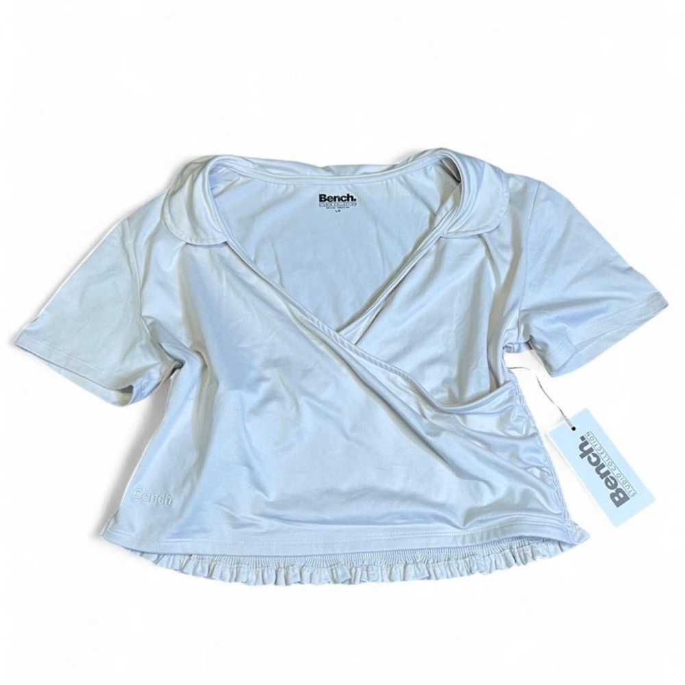 Bench Women's Short Sleeve Wrap Top Cropped NWT Size L